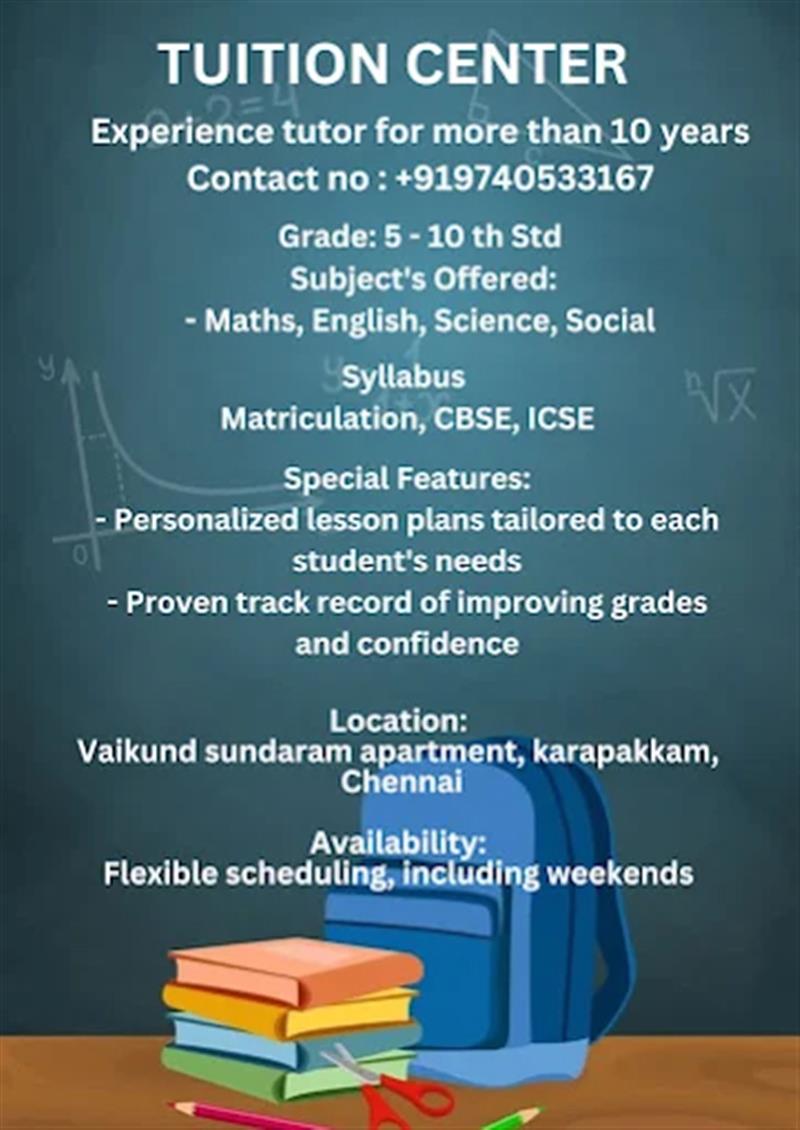 Tuition & Coaching Centre - Makkalcare - Business Classfied